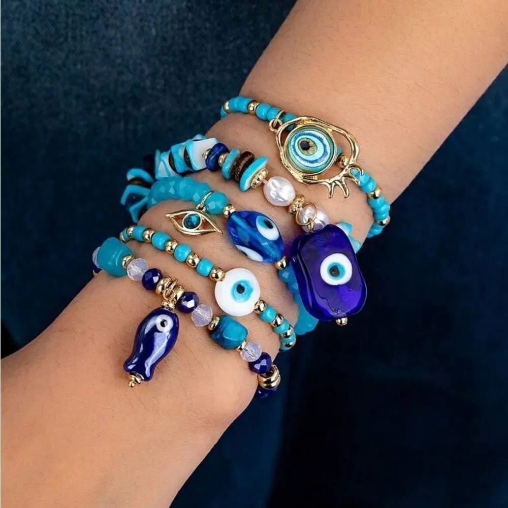 Evil Eye Bracelet Set Q863